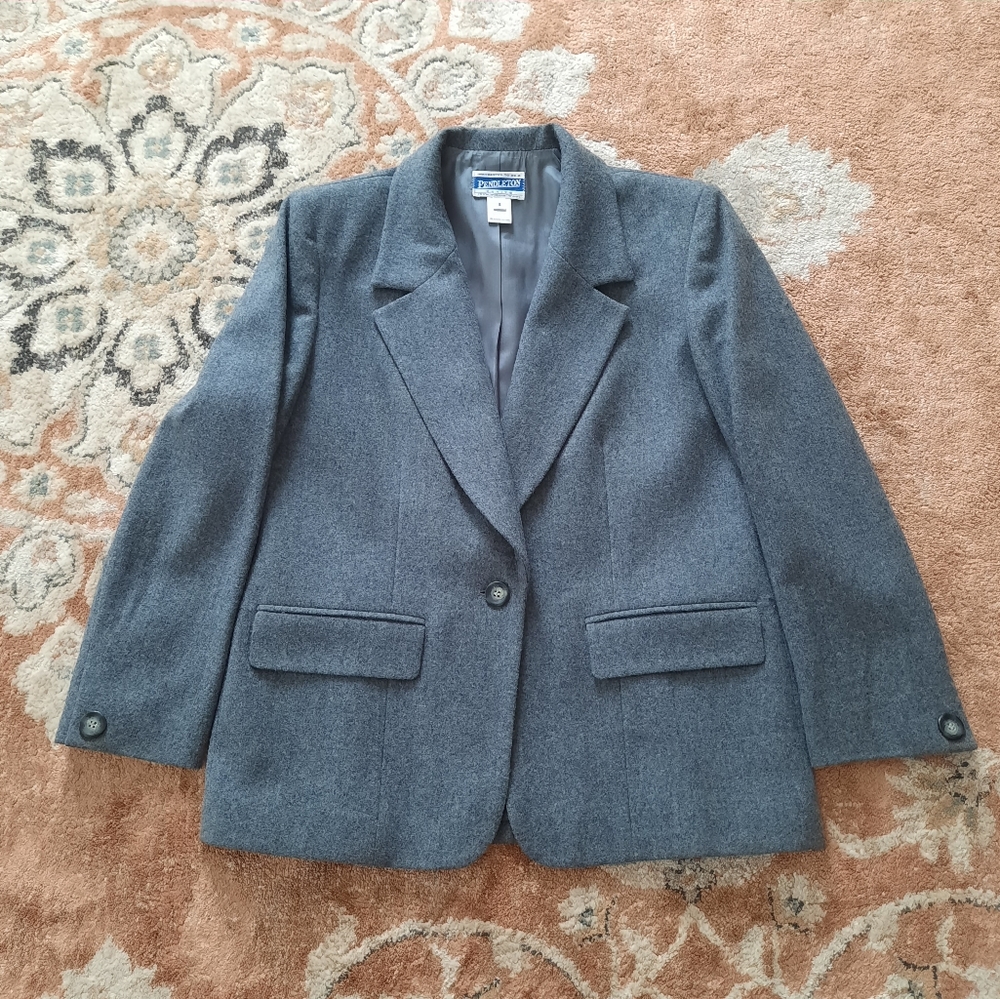 Pendleton Gray Wool Blazer - image 7